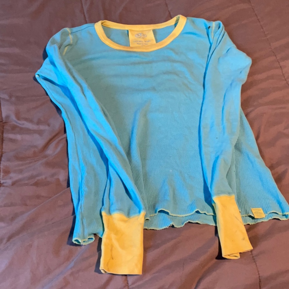 Blue/Yellow Cotton Victoria’s Secret Pajama Top XS